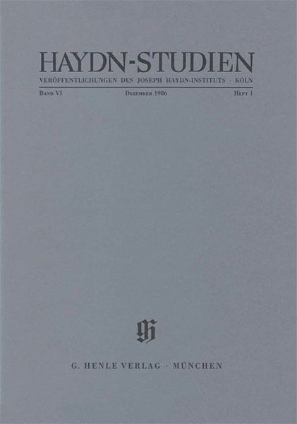 Haydn-Studien, December 1986.