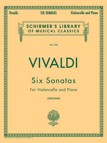 6 Sonatas : For Cello and Piano / arranged by Graudan.