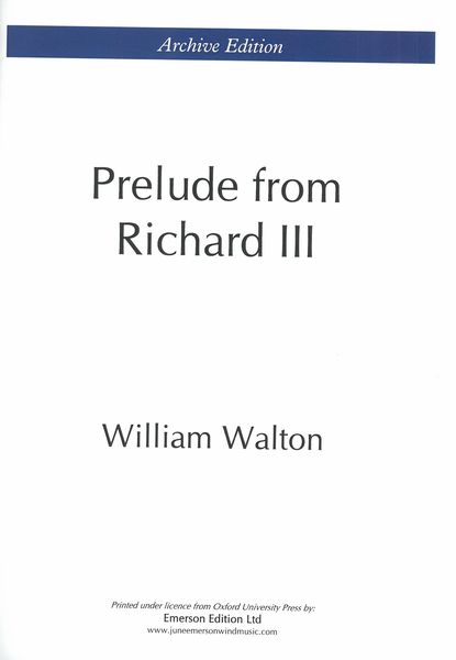 Prelude To Richard III : For Orchestra.