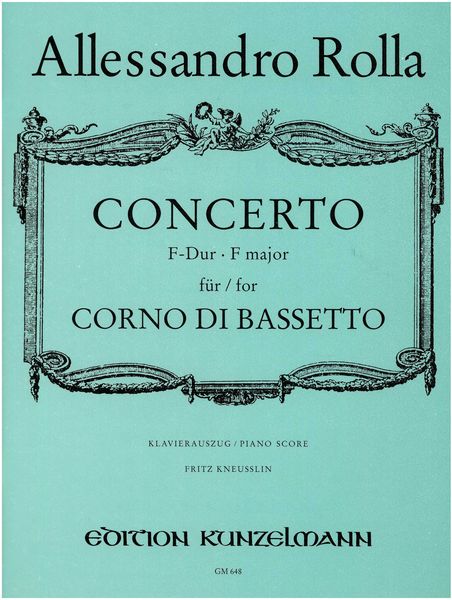 Concerto In F Major : For Basset Horn and Orchestra - Piano reduction.