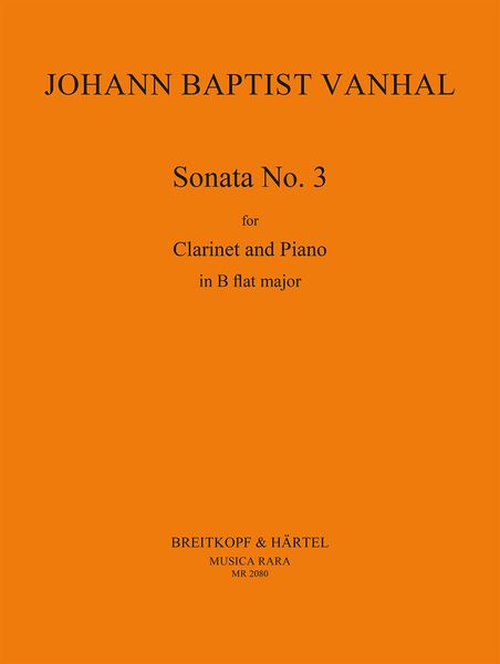 Sonata No. 3 In Bb Major : For Clarinet and Piano.