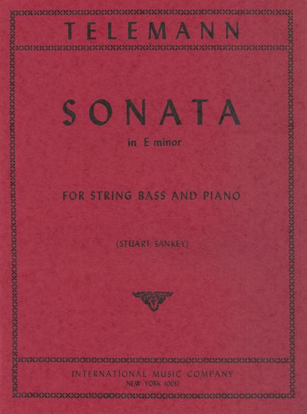 Sonata In E Minor : For String Bass And Piano.