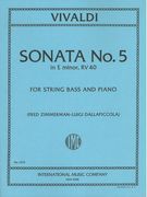 Sonata No. 5 In E Minor : For String Bass And Piano.