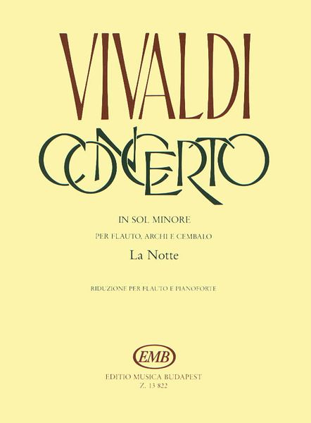 Concerto In G Major : For Violin, Strings & Basso Continuo, RV 310 - Piano reduction.