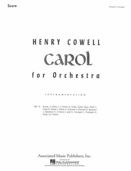 Carol : For Orchestra.