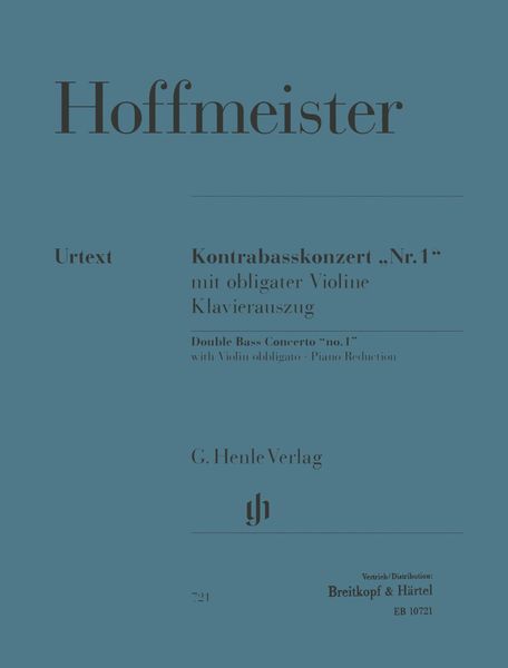 Kontrabasskonzert Nr. 1 Mit Obligater Violine : Piano reduction edited by Tobias Glöckler.