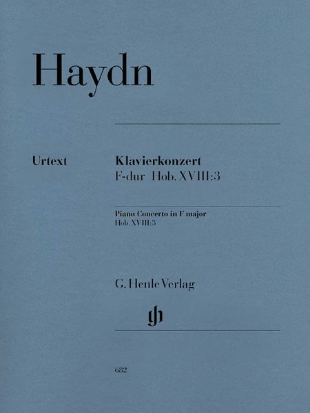 Klavierkonzert F-Dur Hob. XVIII:3 : For Piano and Strings.