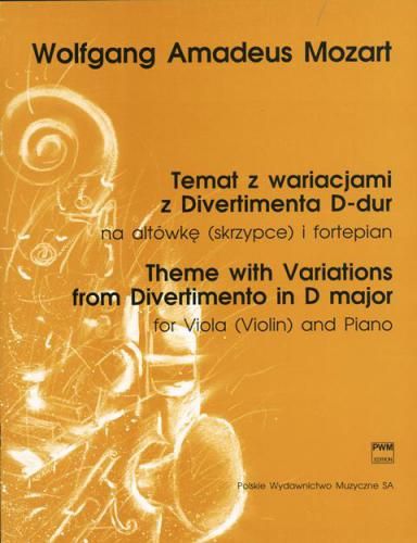 Theme With Variations From Divertimento In D Major : For Viola (Violin) and Piano.