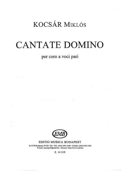 Cantate Domino : Per Coro A Voci Pari (2000).