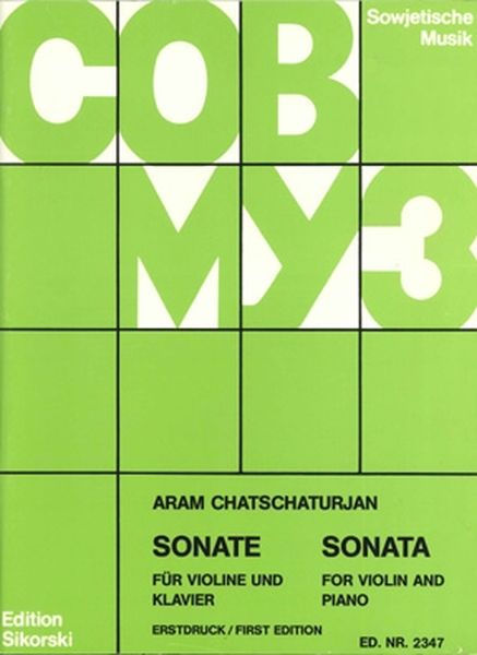 Sonata (First Edition) : For Violin and Piano.