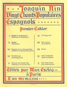 Vingt Chants Populaires Espagnols, Vol. 1.