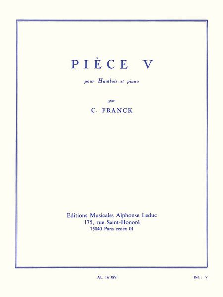 Pièce V : Pour Hautbois Et Piano.