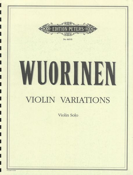 Violin Variations : For Violin Solo.