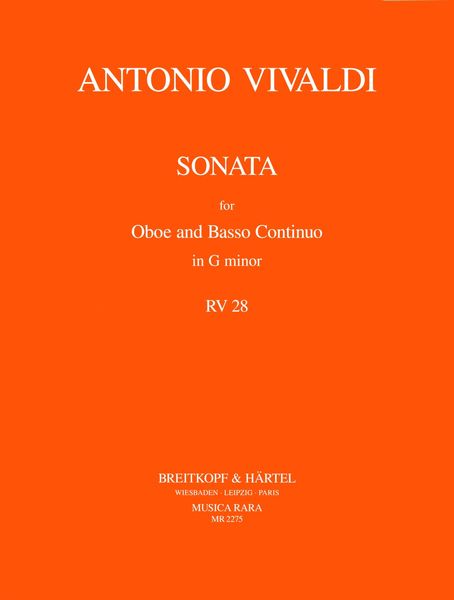 Sonata : For Oboe and Basso Continuo In G Minor RV 28.