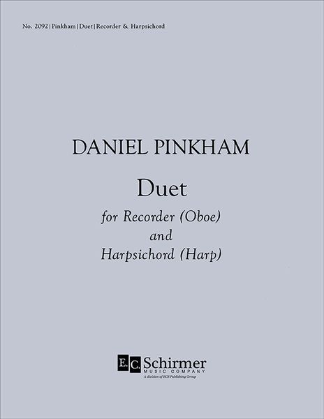 Duet : For Recorder (Or Oboe and Harpsichord (Or Harp).