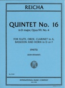 Quintet No. 16 In D Major, Op. 99 No. 4 : For Flute, Oboe, Clarinet, Horn and Bassoon.