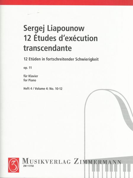 Douze Etudes D'Execution Transcendantes Pour Le Piano, Op. 11 : Cahier IV.