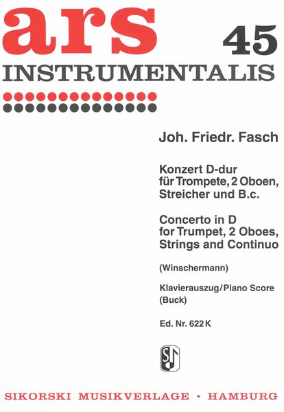 Concerto In D : For Trumpet, 2 Oboes, Strings and Continuo - Piano reduction.