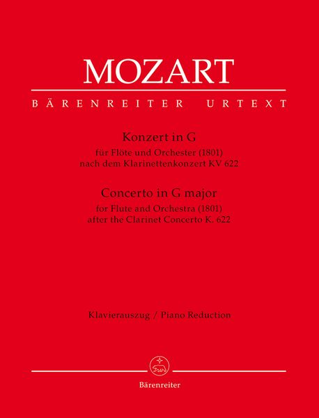 Konzert In G : Für Flöte und Orchester (1801) Nach Dem Klarinettenkonzert K. 622 - Piano reduction.