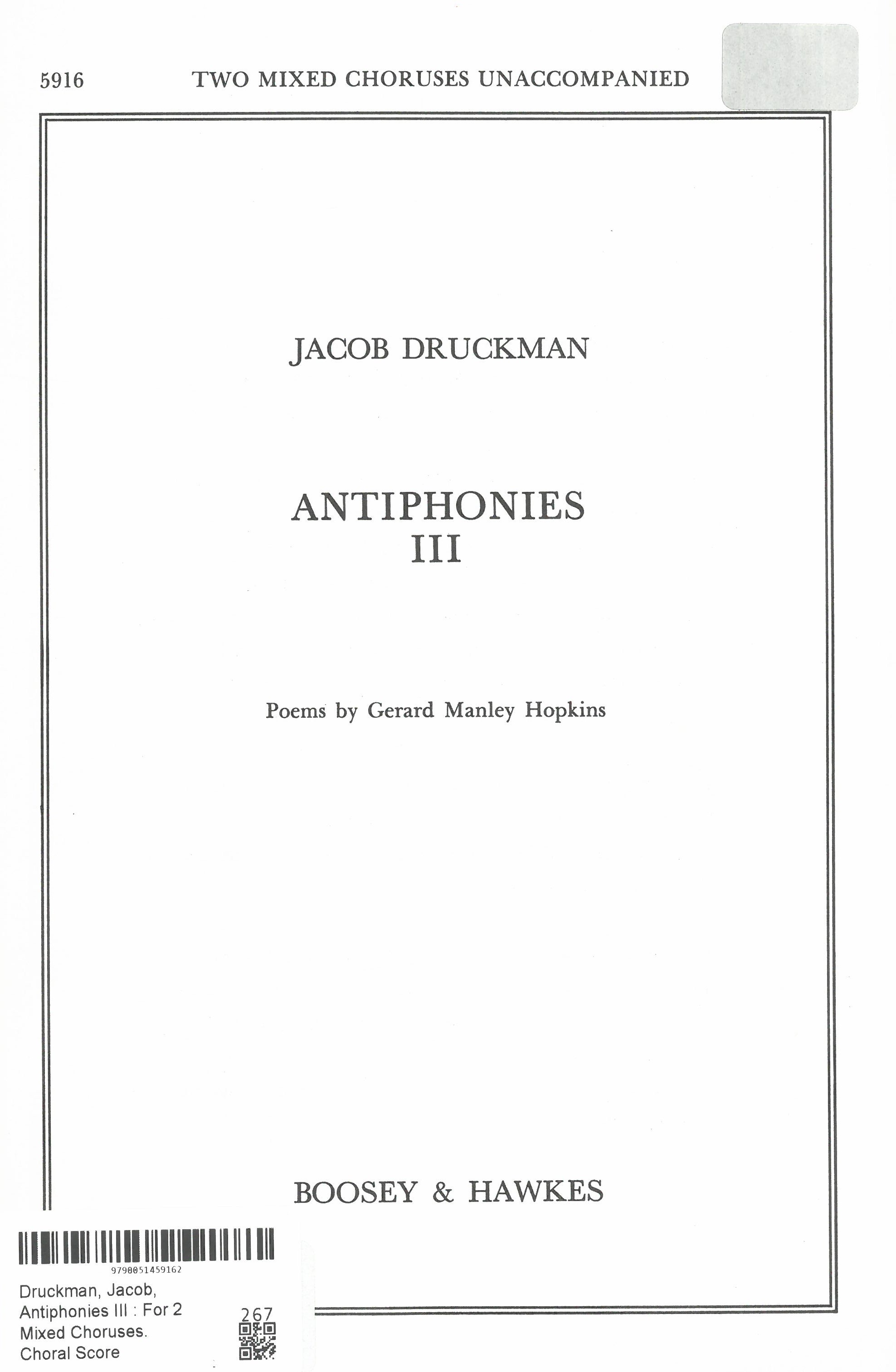 Antiphonies III : For 2 Mixed Choruses.
