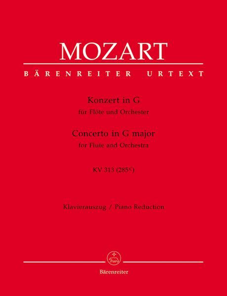 Konzert In G : Für Flöte und Orchester, K. 313 (285c) - Piano reduction.