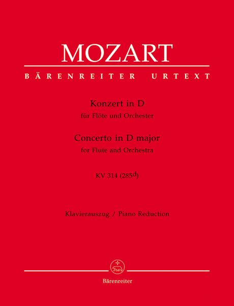 Concerto In D Major, K. 314 (285d) : For Flute and Orchestra - reduction For Flute and Piano.