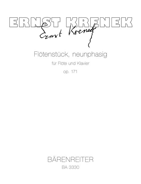 Flötenstück Neunphasig, Op. 171 (1959) : Für Flöte und Klavier.