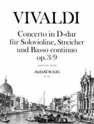 Concerto D-Dur : Für Solovioline, Streicher und Basso Continuo Op. 3/9.