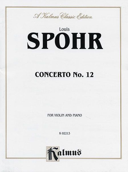 Concerto No. 12 : For Violin and Orchestra - Piano reduction.