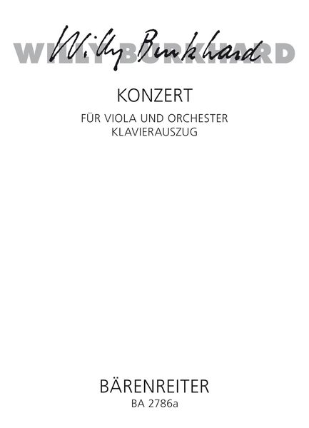 Konzert : Für Viola und Orchester (1953) - Klavierauszug.