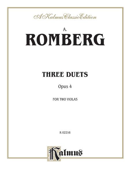 Three Duets Op. 4 : For Two Violas.