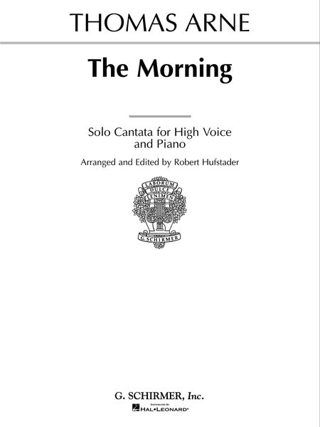 Morning (Solo Cantata) : For High Voice / arranged by Hafstader.