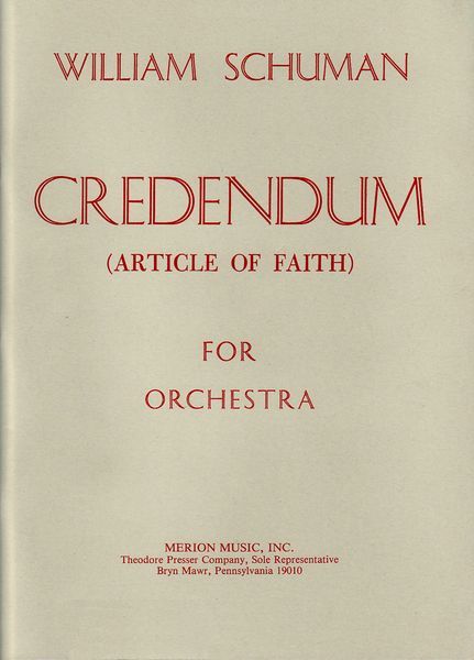 Credendum (Article Of Faith) : For Orchestra.