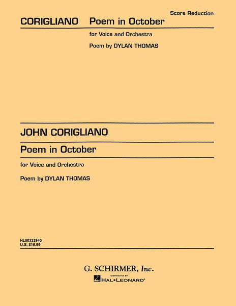 Poem In October : For Voice and Piano.