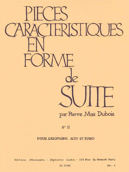 Pieces Caracteristiques En Forme De Suite, No. 2 : A L'Russe : For Saxophone and Piano.