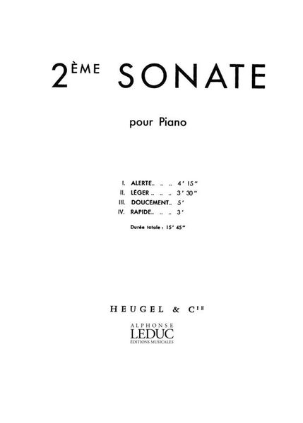 Sonata No. 2 : For Piano.