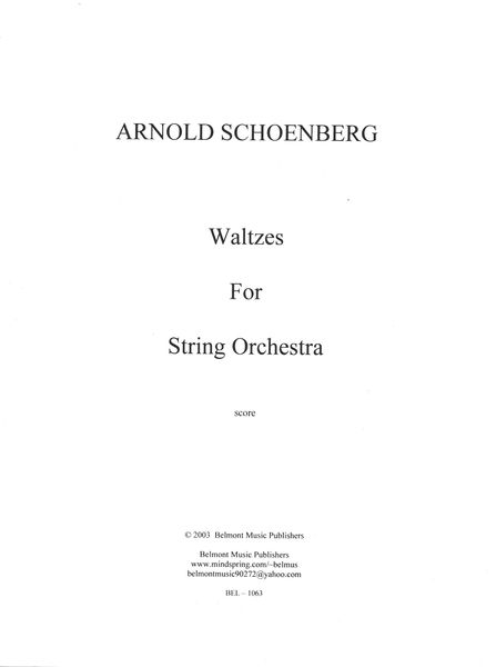 Waltzes : For String Orchestra.