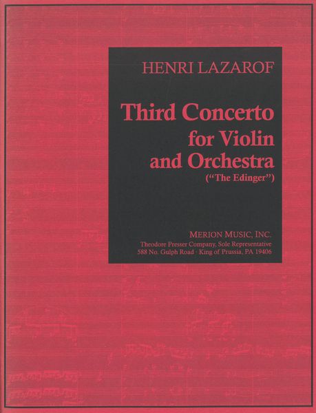 Third Concerto : For Violin and Orchestra (The Edinger) (2002).