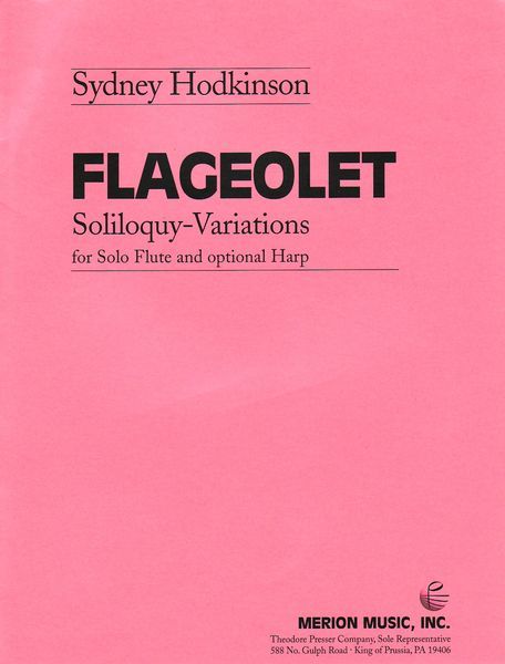 Flageolet : Soliloquy-Variations For Solo Flute and Optional Harp (1984).