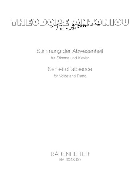 Klima Tis Apussias (Stimming der Abwesenheit/Sense of Absence) : Für Stimme und Klavier.