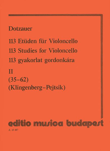 Etueden, 113 : Für Violoncello. Book 2, #35-62.