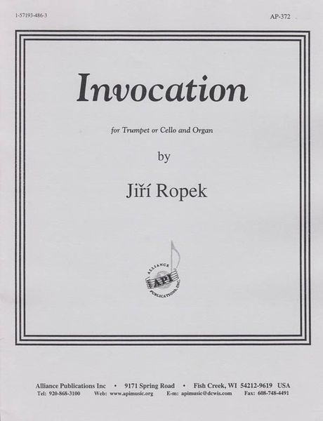 Invocation : For Trumpet Or Cello and Organ.
