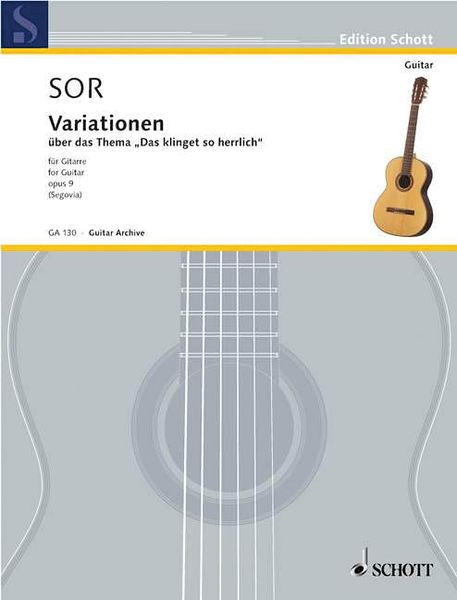 Variations On A Theme of Mozart, Op. 9 : For Guitar / edited by Segovia.