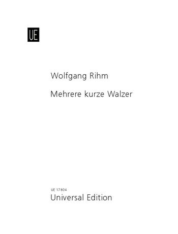 Mehrere Kurze Walzer : Für Klavier Vierhändig (1979, 1988).