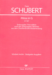 Mass In G, D. 167: Erstausgabe Nach Den Autographen Stimmen Aus Dem Chorherrenstift Klosterneuburg.