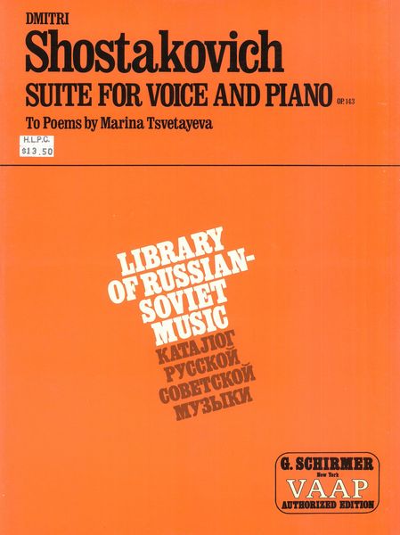 Suite For Voice and Piano, Op. 143 : For Voice and Piano.