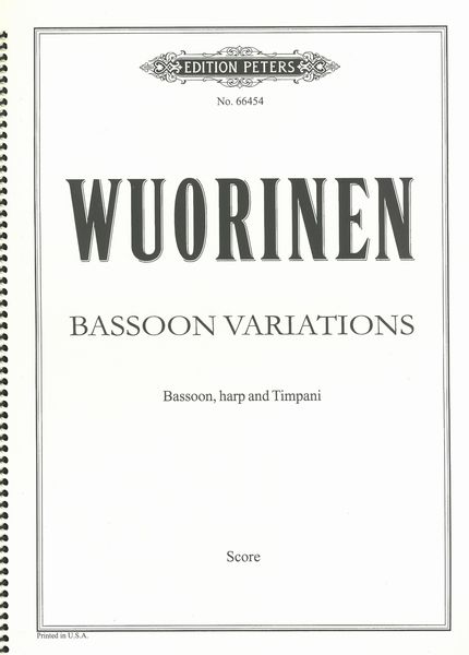 Bassoon Variations : For Bassoon, Harp and Timpani.