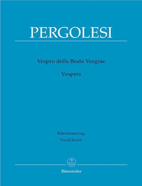 Vespro Della Beata Vergine / Piano reduction by Malcolm Bruno.