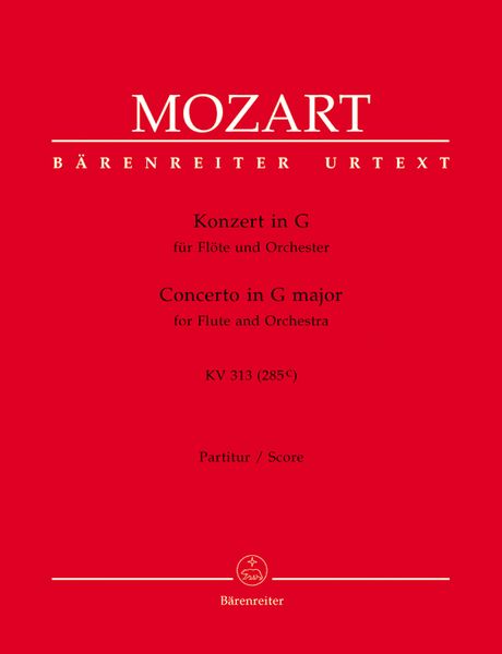 Konzert In G : Für Flöte und Orchester, K. 313 (285c) / edited by Franz Giegling.