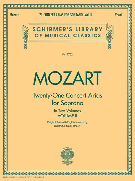 Twenty One Concert Arias For Soprano, Vol. 2.